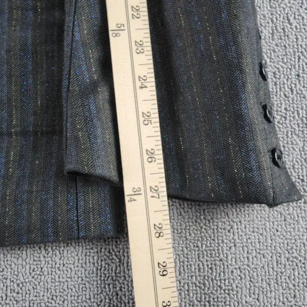 Diesel Blazer Mens L Gray Blue Gold Cotton Metal Sport Coat Jacket Italy HTF